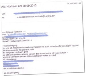 Servus Partyband - Feedback - Mail1